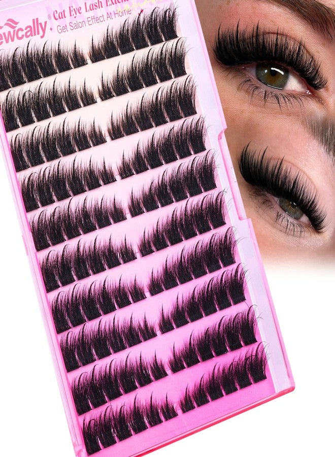 Newcally Cat Eye Lash Clusters Manga Eyelash Clusters Wispy individuals Fox Eye Lash Extension CD-Curly Cluster Eyelash Extensions Spiky Lash Cluster by Newcally - Image 1
